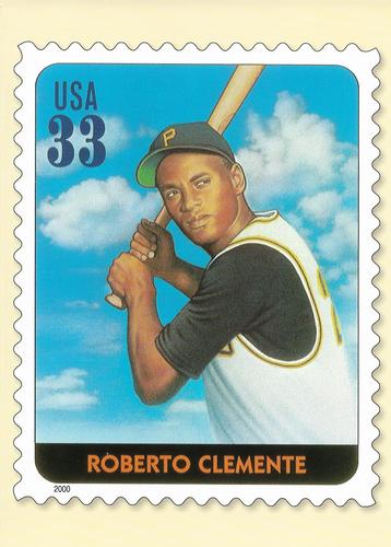 2000 USPS Legends of Baseball Postcards #NNO Roberto Clemente Front