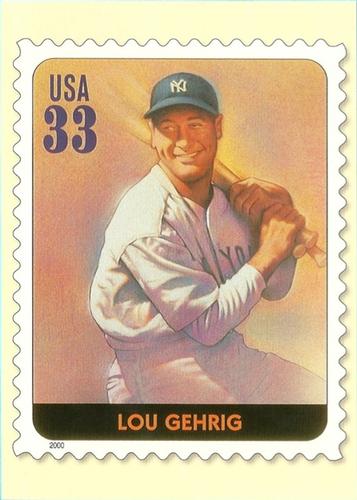 2000 USPS Legends of Baseball Postcards #NNO Lou Gehrig Front