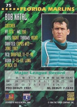 1994 Stadium Club Team - First Day Issue #75 Bob Natal  Back