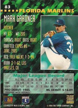 1994 Stadium Club Team - First Day Issue #83 Mark Gardner  Back