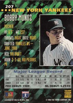 1994 Stadium Club Team - First Day Issue #207 Bobby Munoz Back