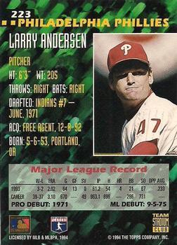 1994 Stadium Club Team - First Day Issue #223 Larry Andersen  Back