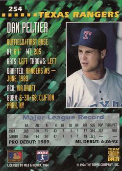 1994 Stadium Club Team - First Day Issue #254 Dan Peltier  Back