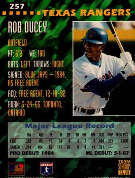 1994 Stadium Club Team - First Day Issue #257 Rob Ducey  Back