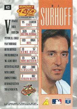 1996 Sportflix #43 B.J. Surhoff Back
