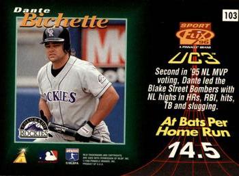 1996 Sportflix #103 Dante Bichette Back