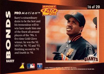 1996 Sportflix - ProMotion #16 Barry Bonds Back