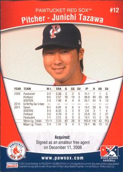 2012 Choice Pawtucket Red Sox #12 Junichi Tazawa Back