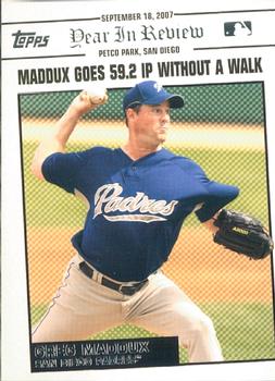 2008 Topps Updates & Highlights - Year in Review #YR168 Greg Maddux Front