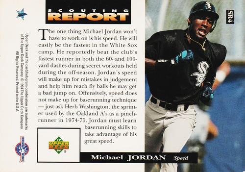 1994 Upper Deck Minor League - Scouting Report Jumbo #SR4 Michael Jordan Back