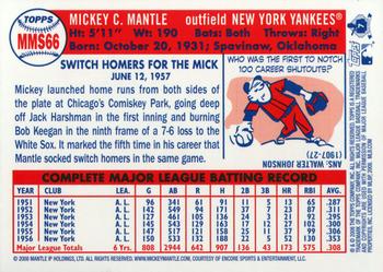 2008 Topps Updates & Highlights - Mickey Mantle Story #MMS66 Mickey Mantle Back