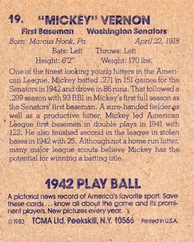 1983 TCMA 1942 Play Ball #19 
