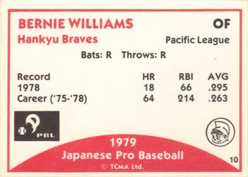 1979 TCMA Japanese Pro Baseball #10 Bernie Williams Back