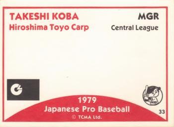 1979 TCMA Japanese Pro Baseball #33 Takeshi Koba Back