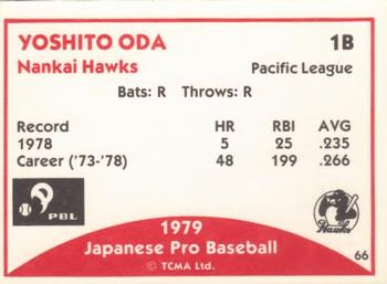 1979 TCMA Japanese Pro Baseball #66 Yoshito Oda Back