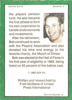 1983 ASA Bob Feller #9 Bob Feller / Bob Lemon Back
