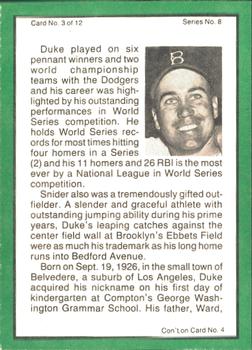 1983 ASA The Duke Snider Story #3 Duke Snider Back