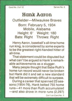 1983 ASA The Hank Aaron Story #2 Hank Aaron / Ben Geraghty Back