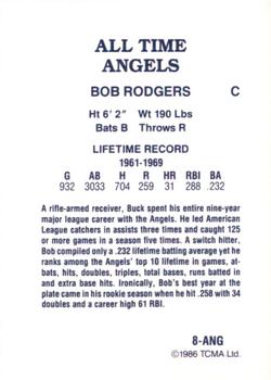 1986 TCMA All-Time California Angels - Color #8-ANG Bob Rodgers Back