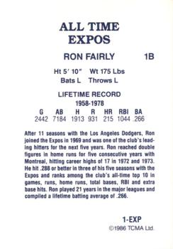 1986 TCMA All-Time Montreal Expos - Color #1-EXP Ron Fairly Back