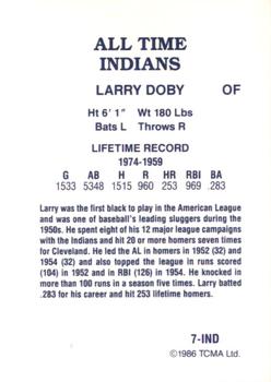 1986 TCMA All-Time Cleveland Indians - Color #7-IND Larry Doby Back