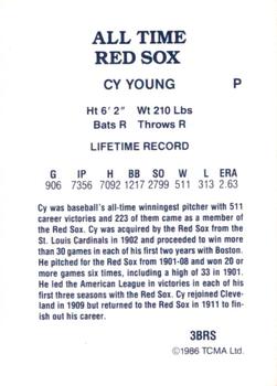 1986 TCMA All-Time Boston Red Sox #3BRS Cy Young Back