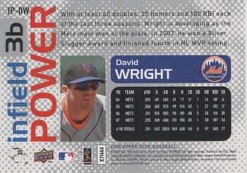 2008 Upper Deck - Infield Power #IP-DW David Wright Back