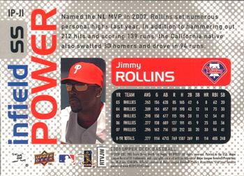 2008 Upper Deck - Infield Power #IP-JI Jimmy Rollins Back