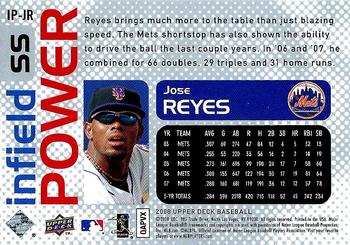 2008 Upper Deck - Infield Power #IP-JR Jose Reyes Back