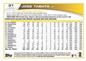 2013 Topps - Purple #31 Jose Tabata Back