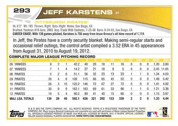 2013 Topps - Purple #293 Jeff Karstens Back