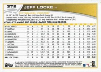 2013 Topps - Purple #372 Jeff Locke Back