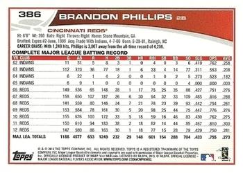 2013 Topps - Purple #386 Brandon Phillips Back
