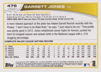 2013 Topps - Purple #475 Garrett Jones Back