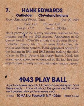 1983 TCMA 1943 Play Ball #7 Hank Edwards Back
