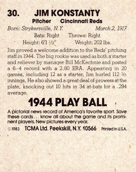 1983 TCMA 1944 Play Ball #30 Jim Konstanty Back