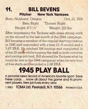 1983 TCMA 1945 Play Ball #11 Bill Bevens Back
