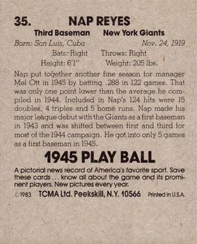1983 TCMA 1945 Play Ball #35 Nap Reyes Back