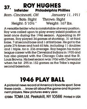1984 TCMA 1946 Play Ball #37 Roy Hughes Back