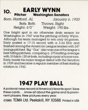 1985 TCMA 1947 Play Ball #10 Early Wynn Back