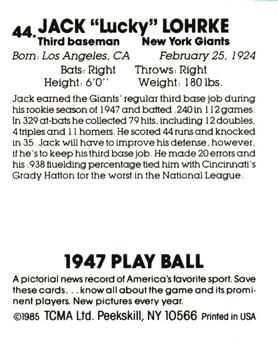 1985 TCMA 1947 Play Ball #44 Jack 