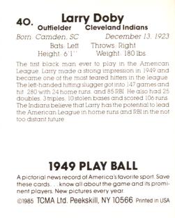 1985 TCMA 1949 Play Ball #40 Larry Doby Back