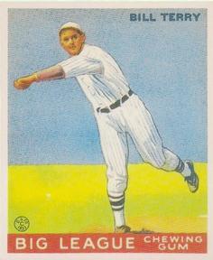 1983 Galasso 1933 Goudey Reprint #20 Bill Terry Front