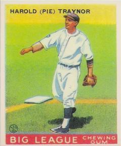 1983 Galasso 1933 Goudey Reprint #22 Pie Traynor Front