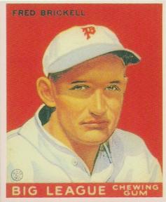 1983 Galasso 1933 Goudey Reprint #38 Fred Brickell Front