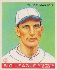 1983 Galasso 1933 Goudey Reprint #80 Clyde Manion Front