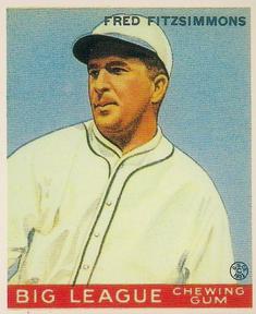 1983 Galasso 1933 Goudey Reprint #130 Freddie Fitzsimmons Front