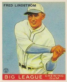 1983 Galasso 1933 Goudey Reprint #133 Fred Lindstrom Front