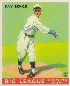 1983 Galasso 1933 Goudey Reprint #141 Ray Benge Front