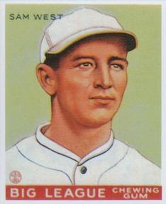 1983 Galasso 1933 Goudey Reprint #166 Sam West Front